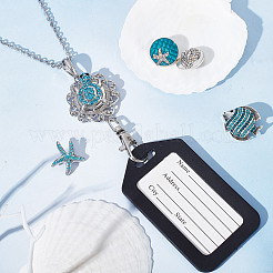DIY Ocean Theme Office Lanyard ID Badge Holder Necklace Making Kit&nbsp;DIY-SC0021-49