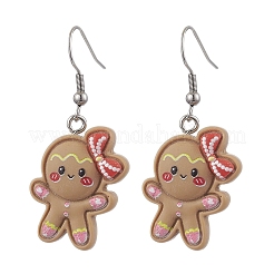 Resin Pendants & 304 Stainless Steel Dangle Earrings for Women&nbsp;EJEW-JE06234-02