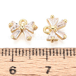 Brass Pave Clear Cubic Zirconia Pendants&nbsp;KK-T077-46G