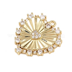 Brass Micro Pave Cubic Zirconia Pendants&nbsp;KK-I352-26G-01