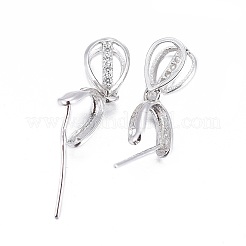 Anti-Tarnish Rhodium Plated 925 Sterling Silver Pendant Bails&nbsp;STER-L058-016P