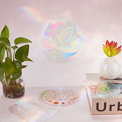 4Pcs 4 Styles PET Rainbow Window Clings Stickers&nbsp;DIY-GF0007-63