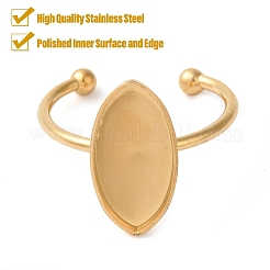 Ion Plating(IP) 304 Stainless Steel Open Cuff Ring Components&nbsp;STAS-I306-04G