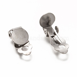 Tarnish Resistant 304 Stainless Steel Clip-on Earring Findings&nbsp;STAS-L259-001C-P
