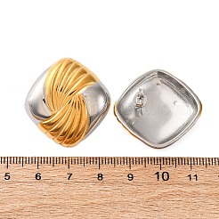 304 Stainless Steel Two Tone Stud Earrings&nbsp;EJEW-Z109-05GP-02