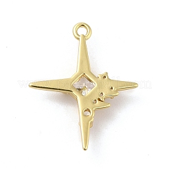 Brass Micro Pave Cubic Zirconia Pendants&nbsp;KK-Q772-04G