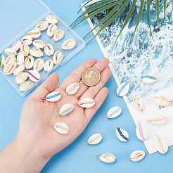 42Pcs 42 Styles Natural Cowrie Shell Pendants&nbsp;PALLOY-HY00038