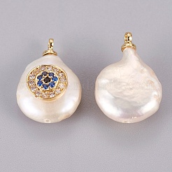 Natural Cultured Freshwater Pearl Pendants&nbsp;PEAR-F008-45G-1