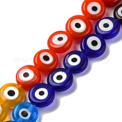 Chakra Theme Handmade Evil Eye Lampwork Beads Strands&nbsp;LAMP-G164-07C