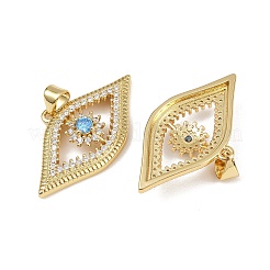 Brass Micro Pave Cubic Zirconia Pendants&nbsp;KK-H072-09G