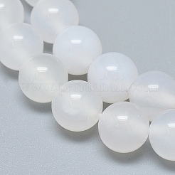 Natural White Agate Beads Strands&nbsp;G-D0005-27-8mm