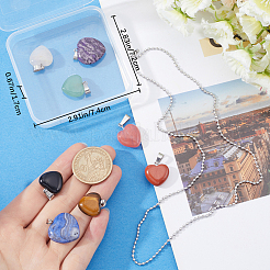 DIY Natural Mixed Gemstone Heart Pendant Necklaces Making Kit&nbsp;G-BBC0001-51