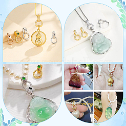 4Pcs 4 Styles Brass with Cubic Zirconia Pendant Bails&nbsp;KK-AR0001-84