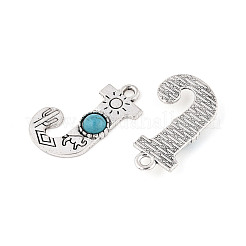 Synthetic Turquoise & Alloy Pendants&nbsp;PALLOY-H146-01AS-J