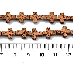 Electroplated Natural Lava Rock Beads Strands&nbsp;G-A256-A01-01H