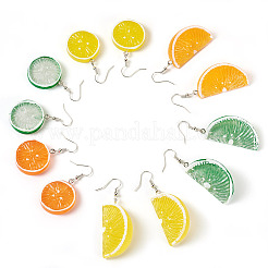 6 Pair Brass Fruit Dangle Earrings&nbsp;EJEW-TAC00018