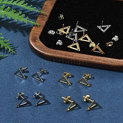 16Pcs 2 Colors 201 Stainless Steel Stud Earring Findings with Hole&nbsp;EJEW-FS0001-17