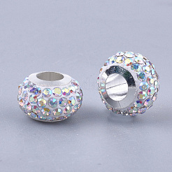 Polymer Clay Rhinestones European Beads&nbsp;FPDL-T001-02A
