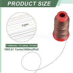 14 Rolls 14 Colors Round Nylon Thread&nbsp;NWIR-PH0002-55