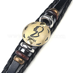 Braided Leather Cord Retro Multi-strand Bracelets&nbsp;LS-BJEW-L616-20C