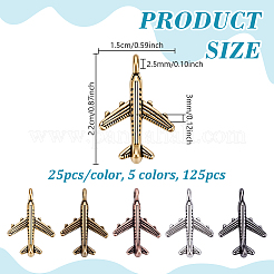 125Pcs 5 Colors Tibetan Style Alloy Pendants&nbsp;FIND-GA0008-53