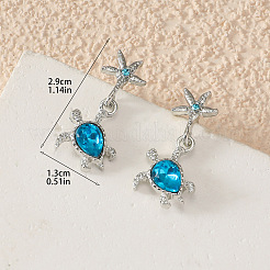 Alloy Rhinestone Dangle Styd Earrings&nbsp;FS-WG4B530-01