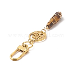 Wire Wrapped Gemstone Bullet Pendant Decoration&nbsp;HJEW-JM00942
