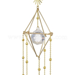 Brass Rhombus Sun Hanging Ornaments&nbsp;HJEW-JM01872