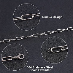 304 Stainless Steel Paperclip Chains&nbsp;STAS-UN0012-44