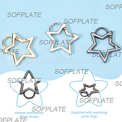 6Pcs 3 Colors Zinc Alloy Spring Gate Rings&nbsp;FIND-SP0003-81B