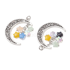 5Pcs Alloy Glass Pendants&nbsp;PALLOY-JF05202