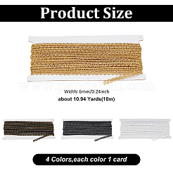 4 Colors Polyester Braided Ribbons&nbsp;SRIB-MA0001-03
