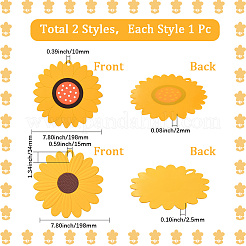 2Pcs 2 Style Flower Silicone Hot Pads&nbsp;AJEW-GF0011-17A