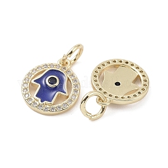 Golden Brass Micro Pave Cubic Zirconia Pendants&nbsp;KK-L209-078G-04