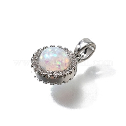 Brass Micro Pave Cubic Zirconia Pendants&nbsp;KK-K398-27P-01