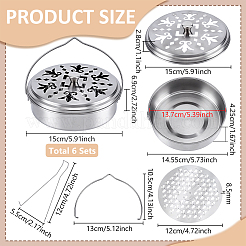 6Pcs Portable Stainless Steel Mosquito Coil Holder with Handle&nbsp;AJEW-WA0004-59