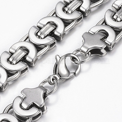 Non-Tarnish 304 Stainless Steel Byzantine Chain Necklaces&nbsp;NJEW-F176-14P-A
