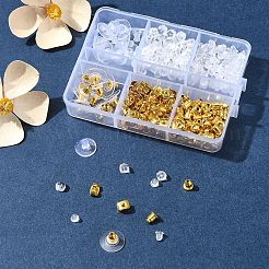 6 Styles Brass Bullet Clutch Bullet Clutch Earring Backs with Pad&nbsp;FIND-FS0003-08G