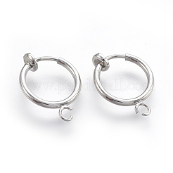 Brass Clip-on Hoop Earrings&nbsp;LS-KK-L169-06P