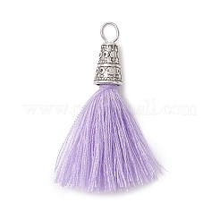 5Pcs 5 Colors Handmade Polycotton(Polyester Cotton) Tassel Pendants&nbsp;PALLOY-JF04470