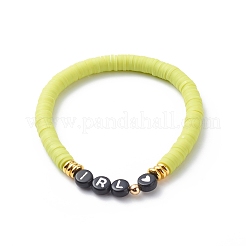 5Pcs 5 Color Polymer Clay Disc Surfer Stretch Bracelets Set&nbsp;BJEW-JB08801