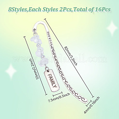 16Pcs 8 Styles Alloy Hook Bookmark&nbsp;AJEW-GO00052