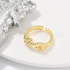 Rack Plating Brass Cuff Rings for Women&nbsp;RJEW-M028-61G