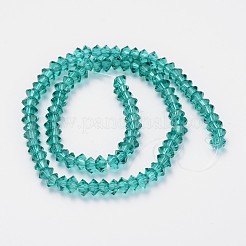Faceted Bicone Transparent Glass Bead Strands&nbsp;GLAA-J083-A07