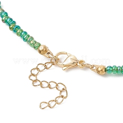 6Pcs 6 Colors White Round Shell Pearl and Glass Seed Beaded Necklaces&nbsp;NJEW-JN05738