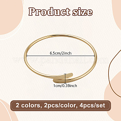4Pcs 2 Colors Alloy Plain Bangles for Women&nbsp;BJEW-GO0001-04