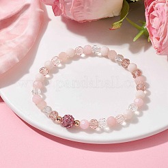 Glass Faceted Round Beaded Stretch Bracelets&nbsp;BJEW-JB10057-02