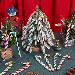 4 Sets 4 Colors Plastic Candy Cane Pendant Decorations&nbsp;FIND-SC0013-42B