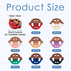 16Pcs 8 Colors Opaque Resin & Walnut Wood Connector Charms&nbsp;RESI-TA0002-71