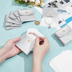 12Pcs PU Leather Jewelry Envelope Pouches Gift Bags with 12Pcs Square Eyeglass Cleaning Cloth&nbsp;ABAG-NB0002-35D
